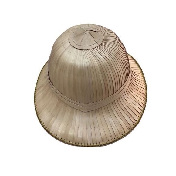 Vintage Hand Woven Colonial Explorer Straw Sun Hat OS Tan Traditional Gardening - Picture 5 of 9